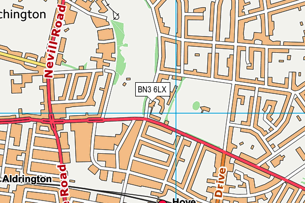 BN3 6LX map - OS VectorMap District (Ordnance Survey)