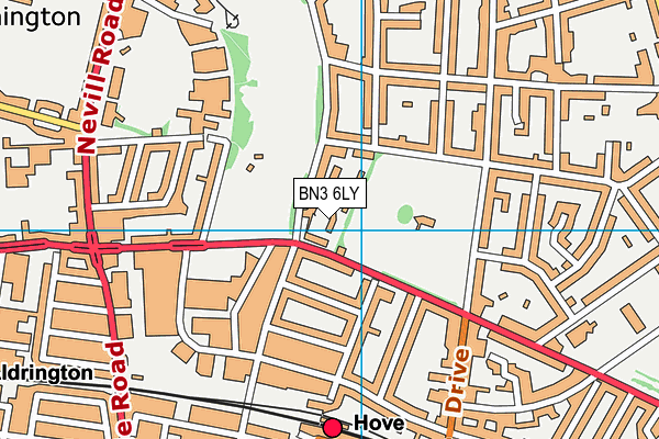 BN3 6LY map - OS VectorMap District (Ordnance Survey)