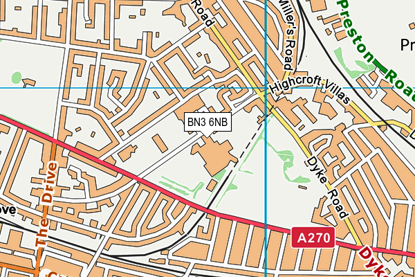 BN3 6NB map - OS VectorMap District (Ordnance Survey)