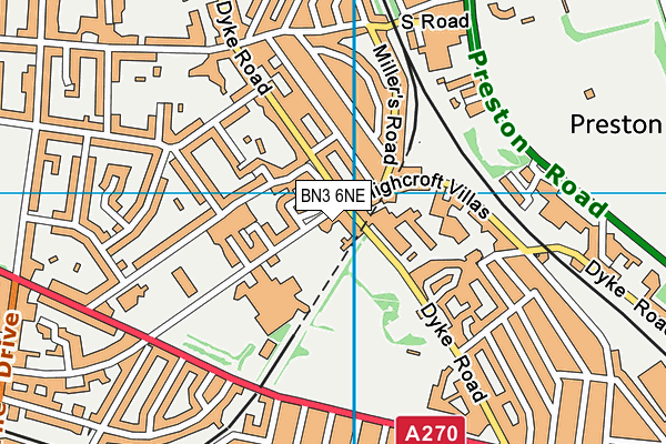 BN3 6NE map - OS VectorMap District (Ordnance Survey)