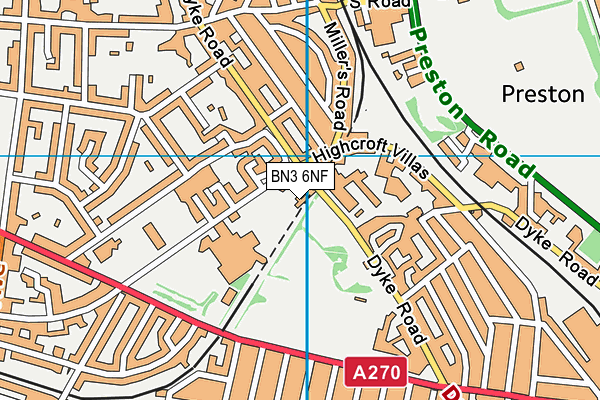 BN3 6NF map - OS VectorMap District (Ordnance Survey)