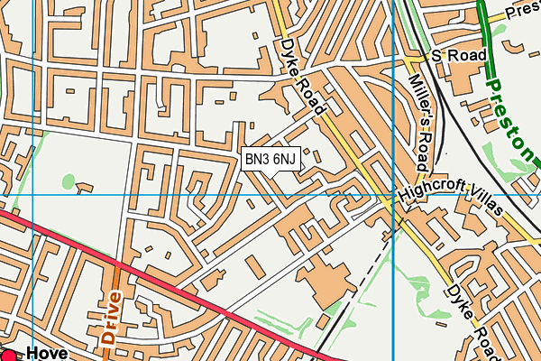 BN3 6NJ map - OS VectorMap District (Ordnance Survey)