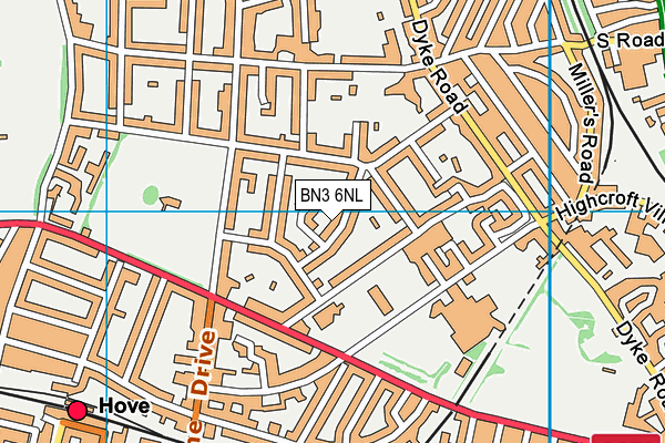 BN3 6NL map - OS VectorMap District (Ordnance Survey)