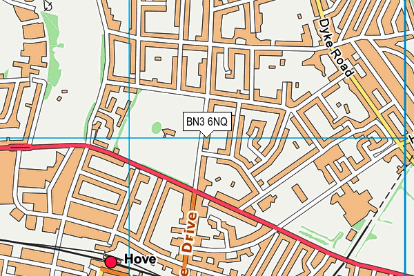 Hove Recreation Ground map (BN3 6NQ) - OS VectorMap District (Ordnance Survey)