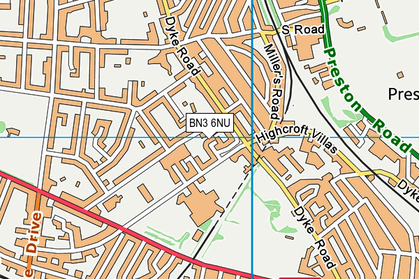 BN3 6NU map - OS VectorMap District (Ordnance Survey)