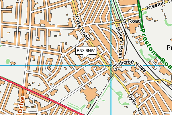 BN3 6NW map - OS VectorMap District (Ordnance Survey)