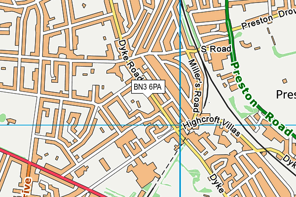 BN3 6PA map - OS VectorMap District (Ordnance Survey)