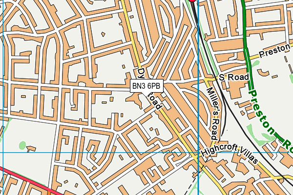 BN3 6PB map - OS VectorMap District (Ordnance Survey)