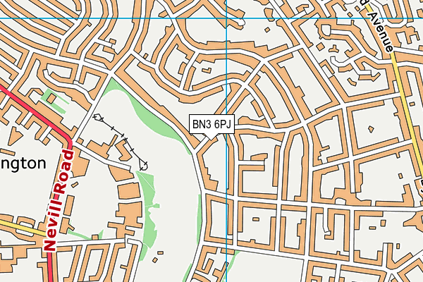 BN3 6PJ map - OS VectorMap District (Ordnance Survey)