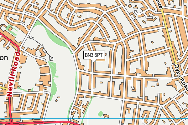 BN3 6PT map - OS VectorMap District (Ordnance Survey)