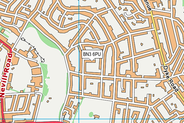 BN3 6PU map - OS VectorMap District (Ordnance Survey)