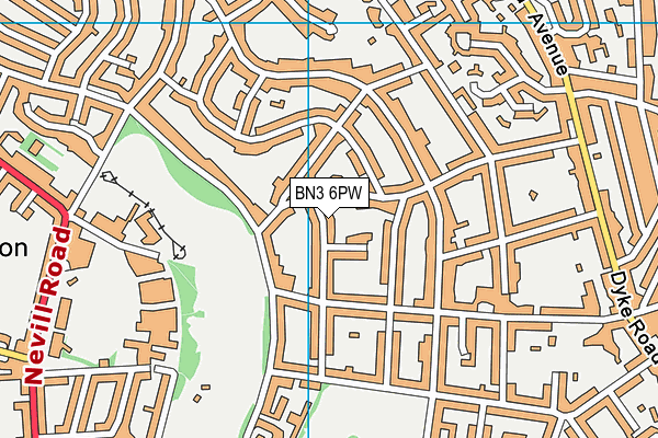BN3 6PW map - OS VectorMap District (Ordnance Survey)