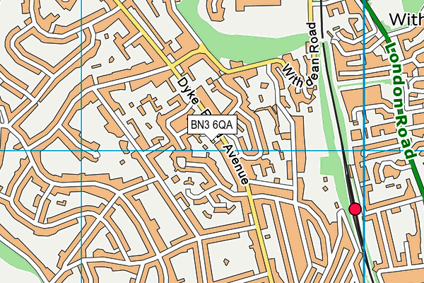 BN3 6QA map - OS VectorMap District (Ordnance Survey)