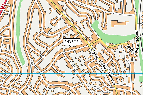 BN3 6QB map - OS VectorMap District (Ordnance Survey)
