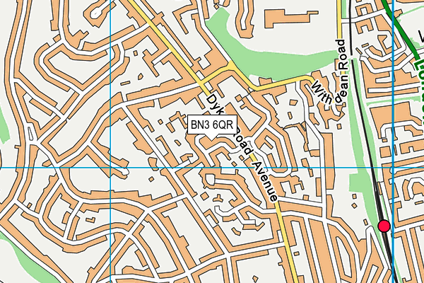 BN3 6QR map - OS VectorMap District (Ordnance Survey)