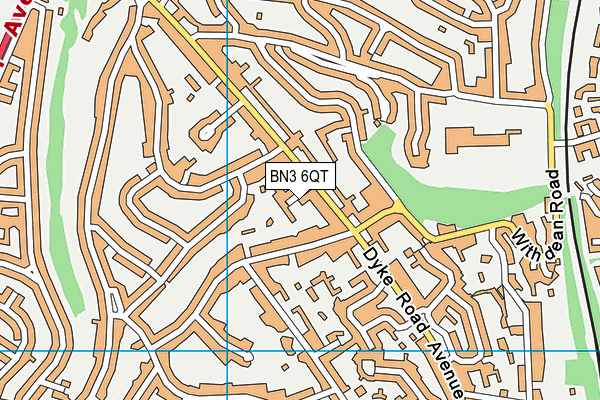 BN3 6QT map - OS VectorMap District (Ordnance Survey)