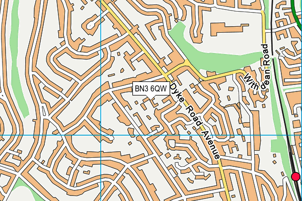 BN3 6QW map - OS VectorMap District (Ordnance Survey)