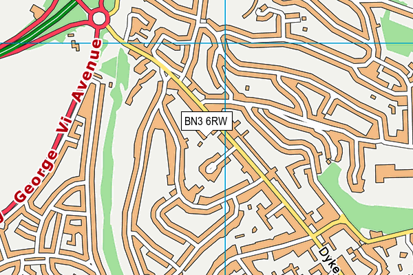 BN3 6RW map - OS VectorMap District (Ordnance Survey)