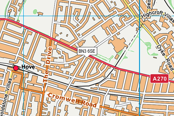 BN3 6SE map - OS VectorMap District (Ordnance Survey)