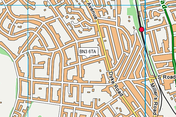 BN3 6TA map - OS VectorMap District (Ordnance Survey)