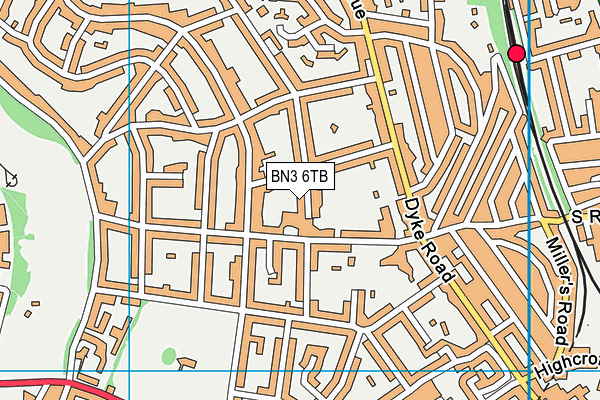 BN3 6TB map - OS VectorMap District (Ordnance Survey)