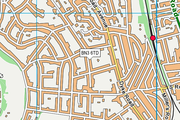 BN3 6TD map - OS VectorMap District (Ordnance Survey)