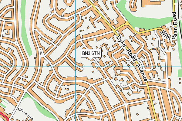 BN3 6TN map - OS VectorMap District (Ordnance Survey)