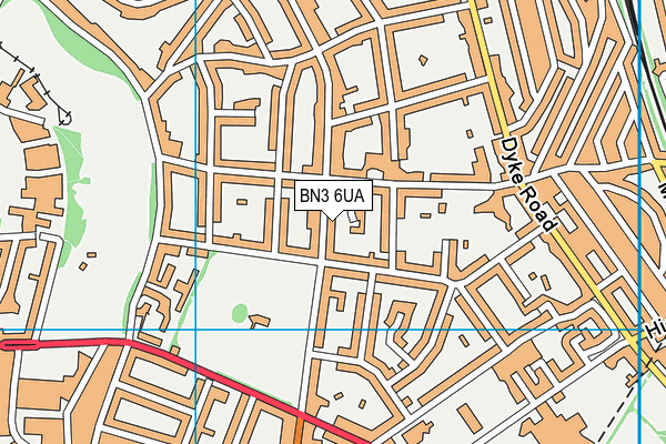 BN3 6UA map - OS VectorMap District (Ordnance Survey)