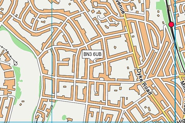 BN3 6UB map - OS VectorMap District (Ordnance Survey)