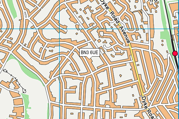 BN3 6UE map - OS VectorMap District (Ordnance Survey)