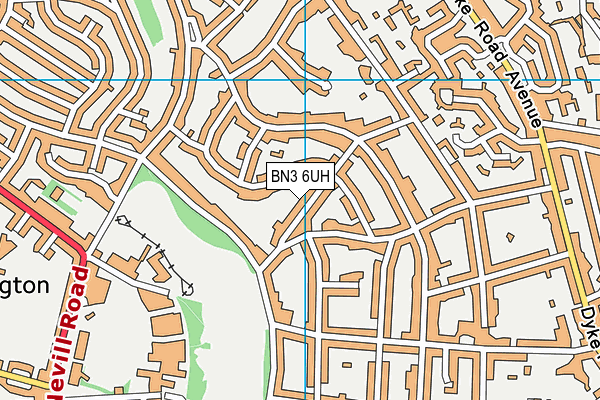 BN3 6UH map - OS VectorMap District (Ordnance Survey)