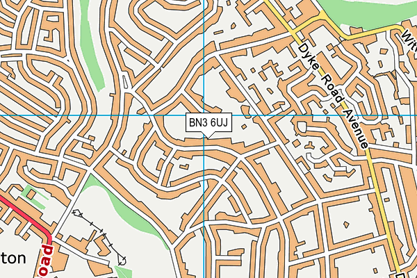 BN3 6UJ map - OS VectorMap District (Ordnance Survey)