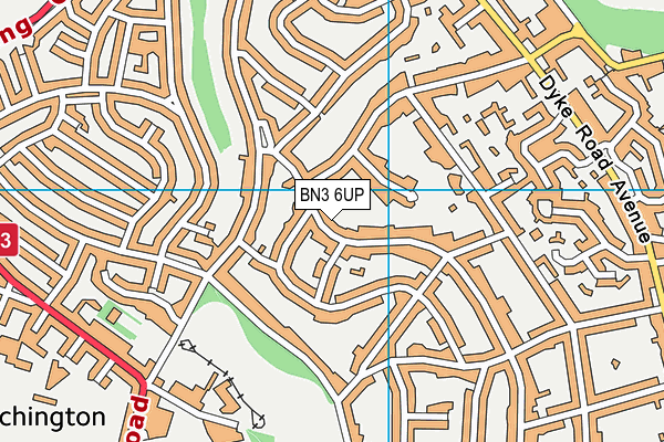 BN3 6UP map - OS VectorMap District (Ordnance Survey)