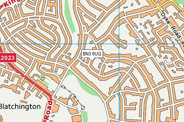 BN3 6UQ map - OS VectorMap District (Ordnance Survey)