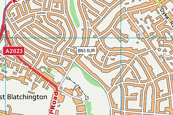 BN3 6UR map - OS VectorMap District (Ordnance Survey)