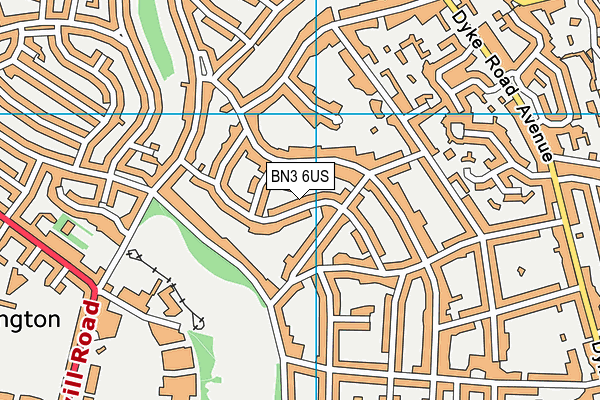 BN3 6US map - OS VectorMap District (Ordnance Survey)