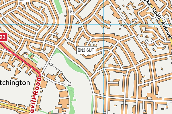 BN3 6UT map - OS VectorMap District (Ordnance Survey)
