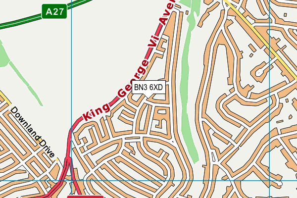 BN3 6XD map - OS VectorMap District (Ordnance Survey)