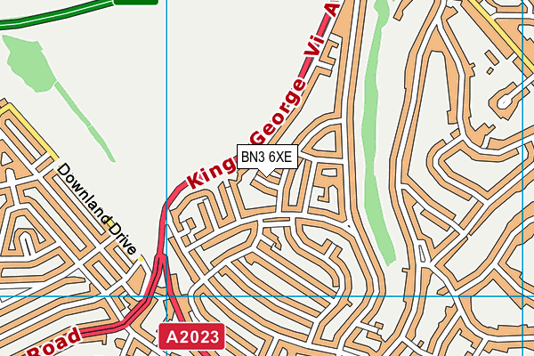 BN3 6XE map - OS VectorMap District (Ordnance Survey)
