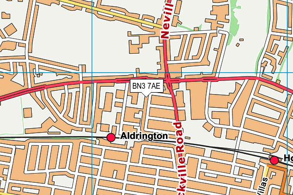 BN3 7AE map - OS VectorMap District (Ordnance Survey)