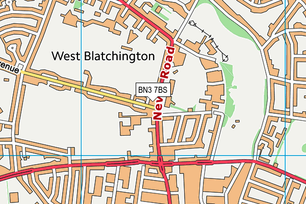 BN3 7BS map - OS VectorMap District (Ordnance Survey)