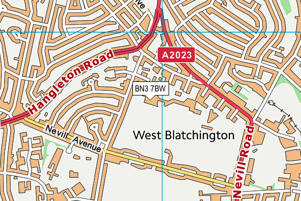 Blatchington Mill School map (BN3 7BW) - OS VectorMap District (Ordnance Survey)