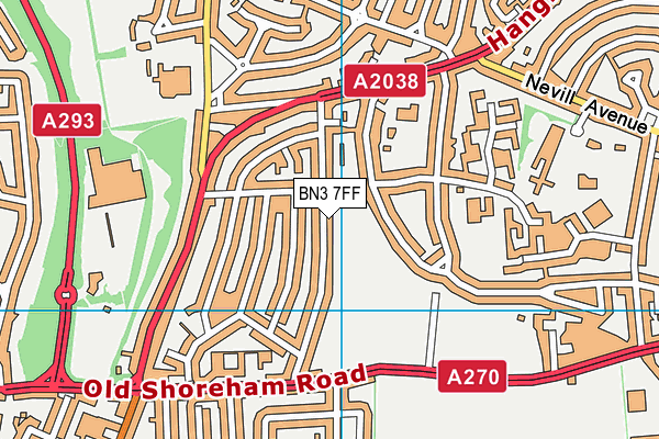 Knoll Park map (BN3 7FF) - OS VectorMap District (Ordnance Survey)