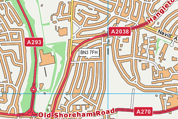 BN3 7FH map - OS VectorMap District (Ordnance Survey)