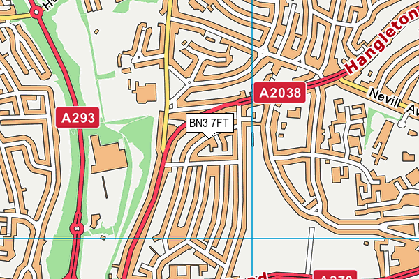 BN3 7FT map - OS VectorMap District (Ordnance Survey)