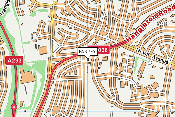 BN3 7FY map - OS VectorMap District (Ordnance Survey)