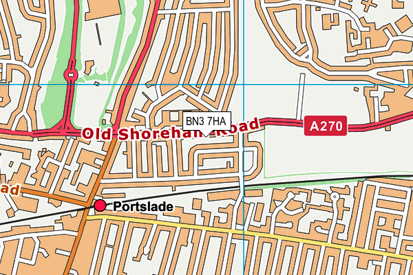 BN3 7HA map - OS VectorMap District (Ordnance Survey)