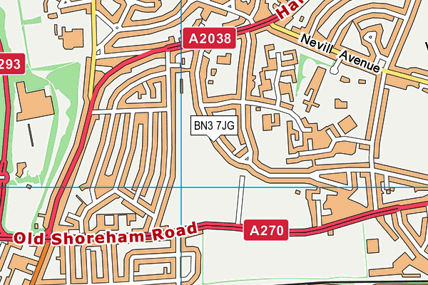 BN3 7JG map - OS VectorMap District (Ordnance Survey)