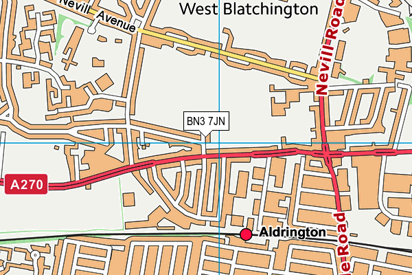 BN3 7JN map - OS VectorMap District (Ordnance Survey)