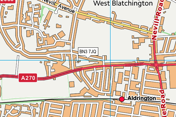 BN3 7JQ map - OS VectorMap District (Ordnance Survey)